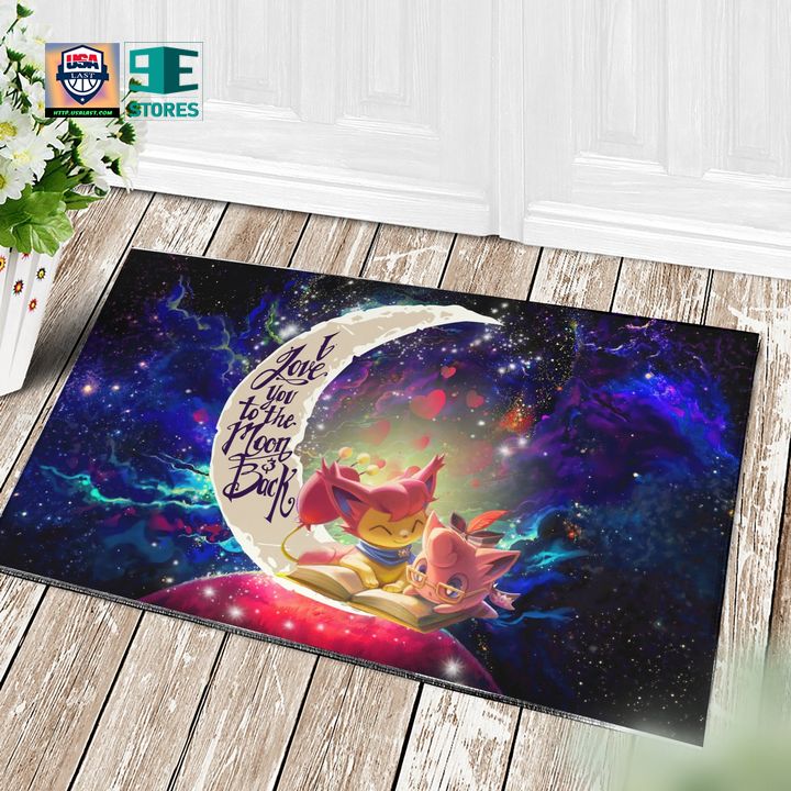 Skitty And Jigglypuff Pokemon Love You To The Moon Galaxy Doormat Home Decor