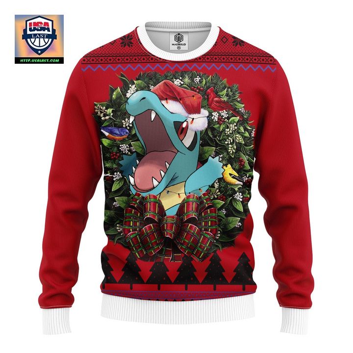 New Fashion Totodile Pokemon Noel Mc Ugly Christmas Sweater Xmas Jumper