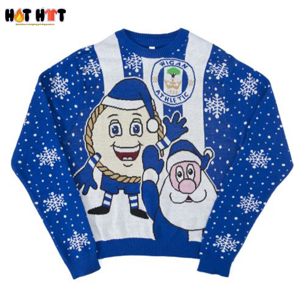 Wigan Athletic FC Crusty the Pie And Santa Christmas Jumper