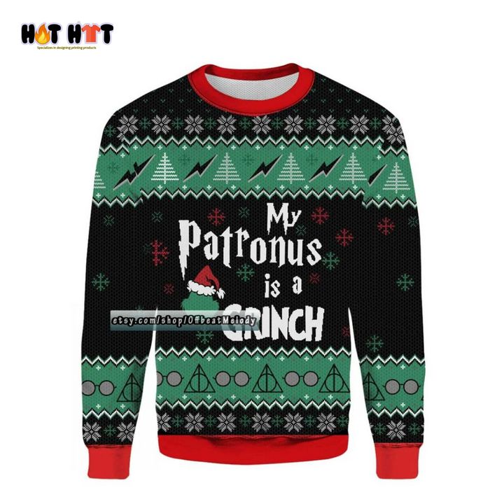 Best Gift My Patronus Is Grinch Ugly Christmas Sweater