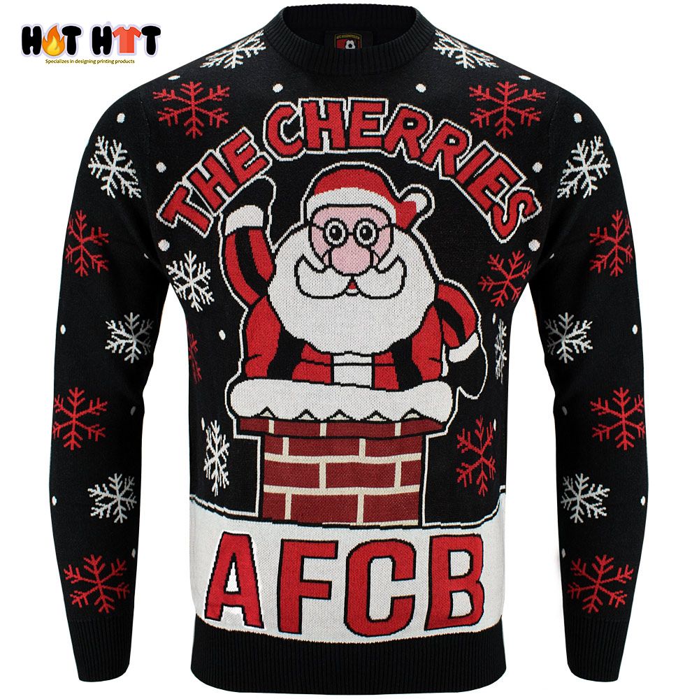 AFC Bournemouth The Cherries Santa On Chimmey Christmas Jumper