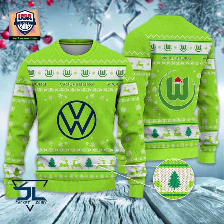 New Bundesliga VfL Wolfsburg Ugly Sweater For Men Women And Kid