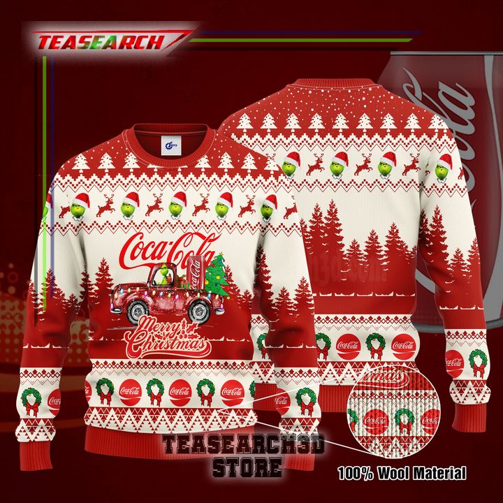 Coolest Coca Cola Grinch Merry Christmas Ugly Christmas Sweater Hoodie Zip Hoodie Bomber Jacket