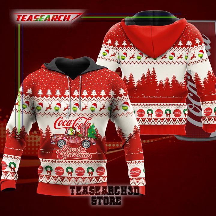 Coolest Coca Cola Grinch Merry Christmas Ugly Christmas Sweater Hoodie Zip Hoodie Bomber Jacket