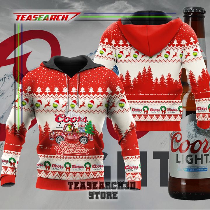 Esty Coors Light Grinch Merry Christmas Ugly Christmas Sweater Hoodie Zip Hoodie Bomber Jacket