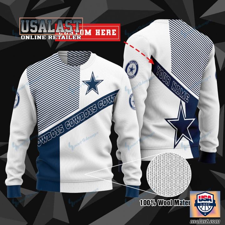 (Available) Dallas Cowboys NFL Custom Name Knitted Ugly Sweater