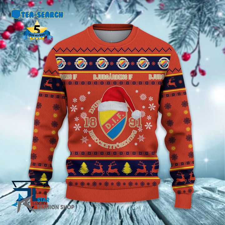 New Launch Djurgårdens IF Hockey Allsvenskan Ugly Christmas Sweater