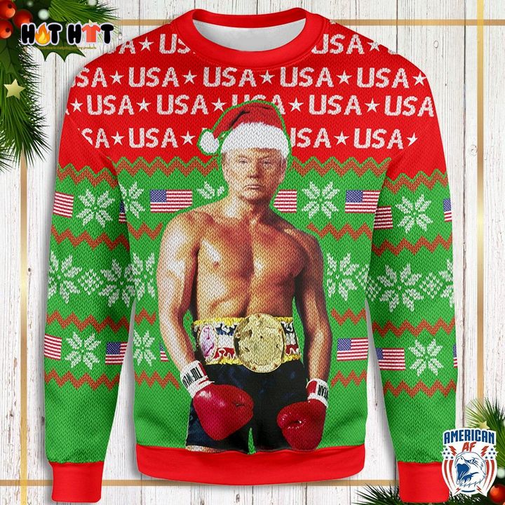 High Quality Donald Trump Rocky Christmas Time To Bye Don Ugly Sweater