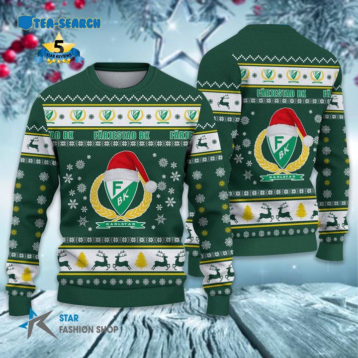 Excellent Farjestad BK Santa Hat Ugly Christmas Sweater Jul Tröja