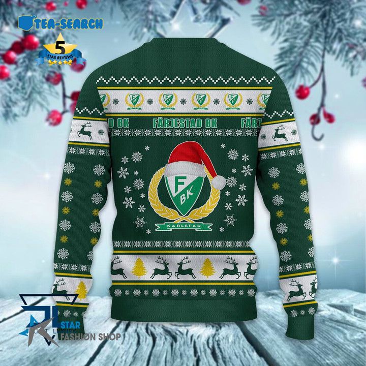 Excellent Farjestad BK Santa Hat Ugly Christmas Sweater Jul Tröja