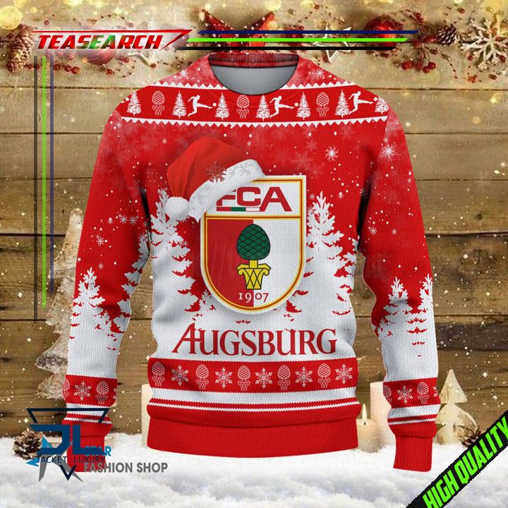 Esty FC Augsburg Santa Hat Knitted Ugly Sweater