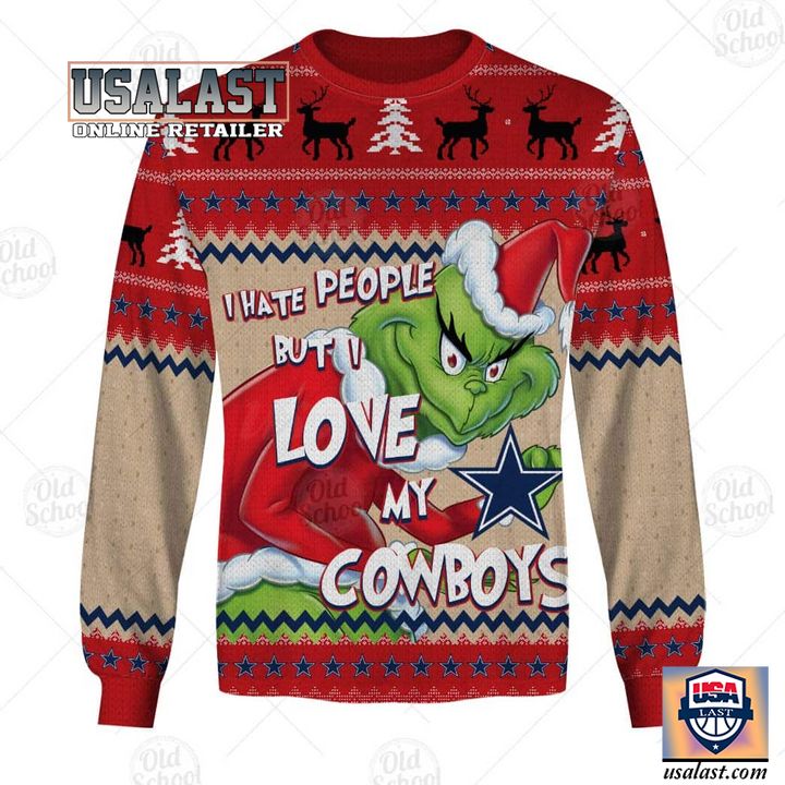 Grinch I Hate People But I Love Dallas Cowboys Christmas 2022