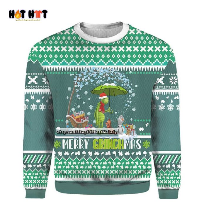 Trending Grinch x Olaf Merry Grinchmas 2022 Christmas Sweater