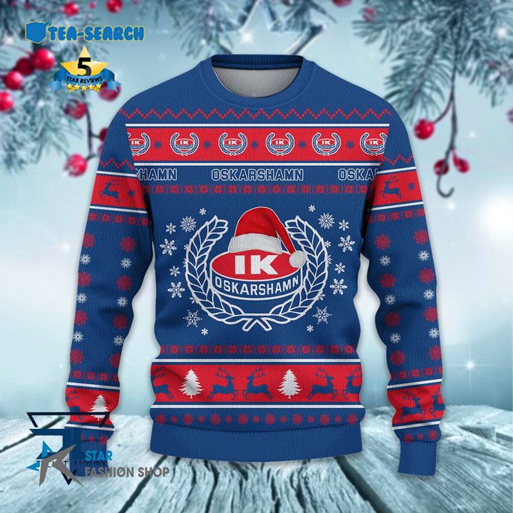 Special IK Oskarshamn Santa Hat Ugly Christmas Sweater Jul Tröja