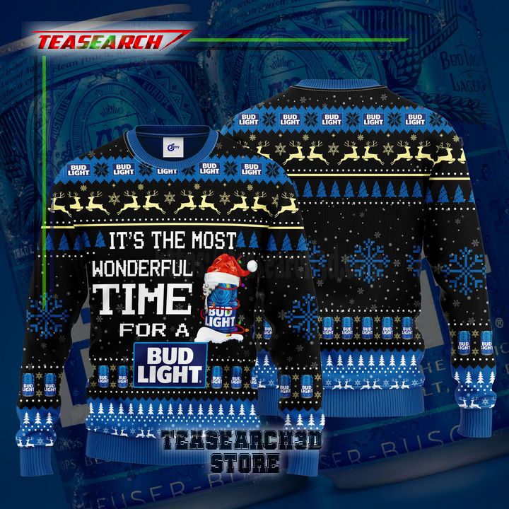 Available It’s The Most Wonderful Time For A Bud Light Ugly Christmas Sweater
