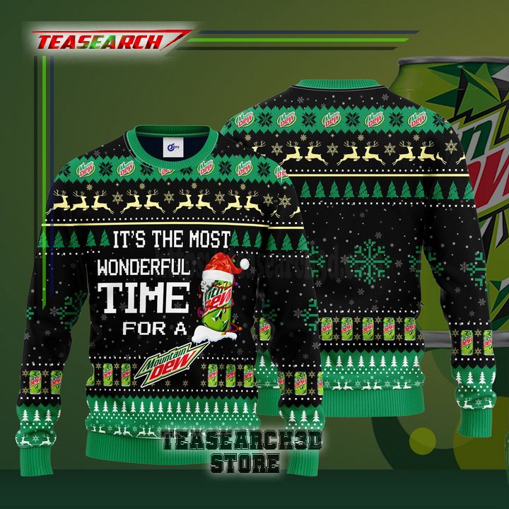 Mythical It’s The Most Wonderful Time For A Mountain Dew Ugly Christmas Sweater
