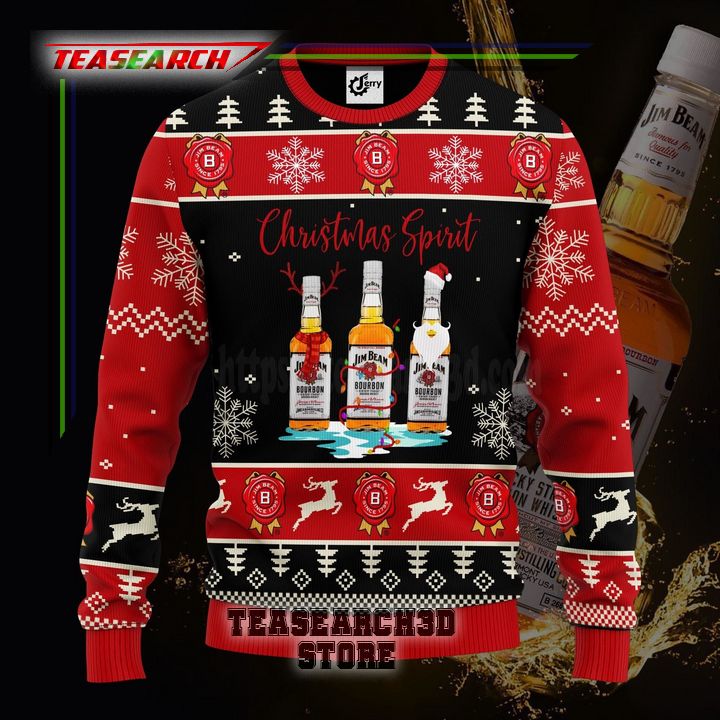 (Big Sale) Jim Beam Christmas Spirit Ugly Christmas Sweater