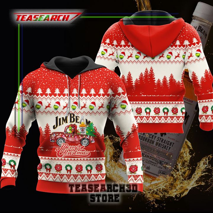 New Taobao Jim Beam Grinch Merry Christmas Ugly Christmas Sweater Hoodie Zip Hoodie Bomber Jacket