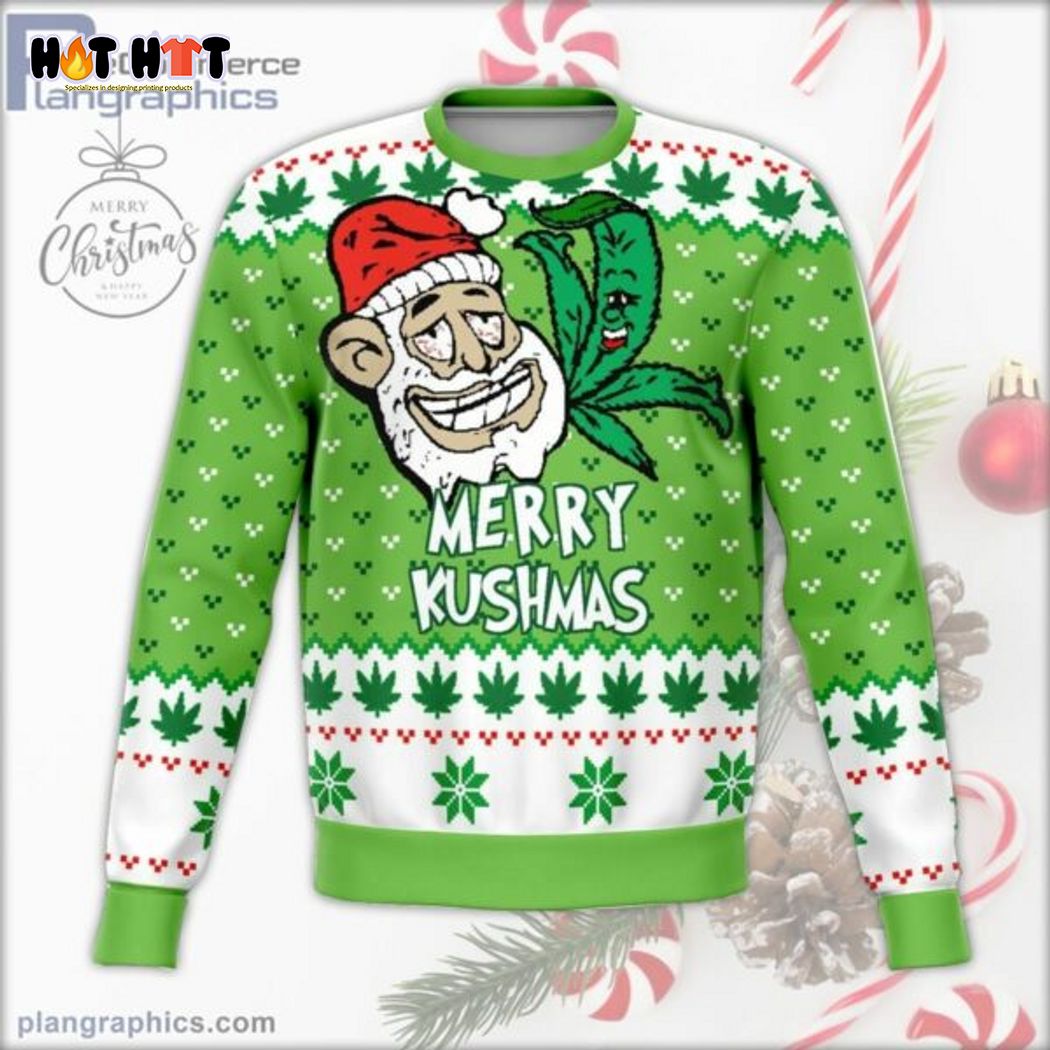 Merry Kushmas Weed Ugly Christmas Sweater