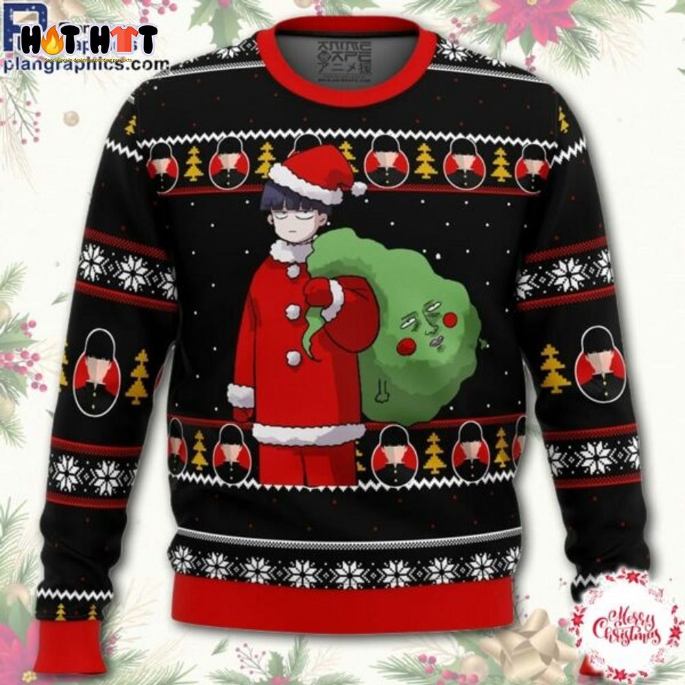 Mob Psycho 100 Santa Shigeo Kageyama Ugly Christmas Sweater