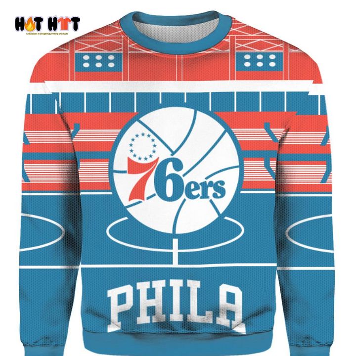 Good Quality NBA Philadelphia 76ers Basketball Team Christmas Sweater