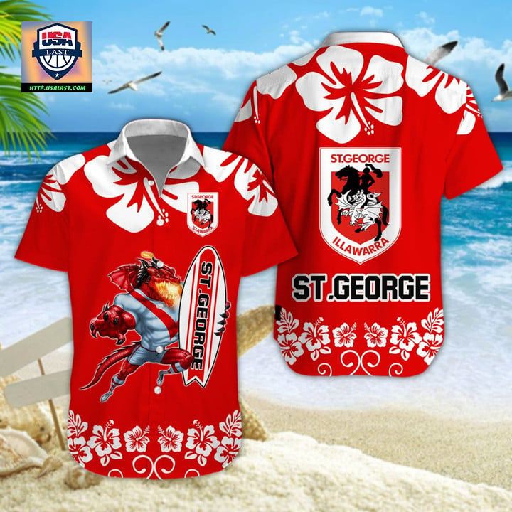 Unique NRL St. George Illawarra Dragons Mascot Hawaiian Shirt