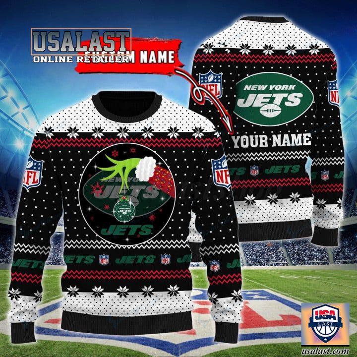 (Available) Personalized Grinch New York Jets Woolen Sweater