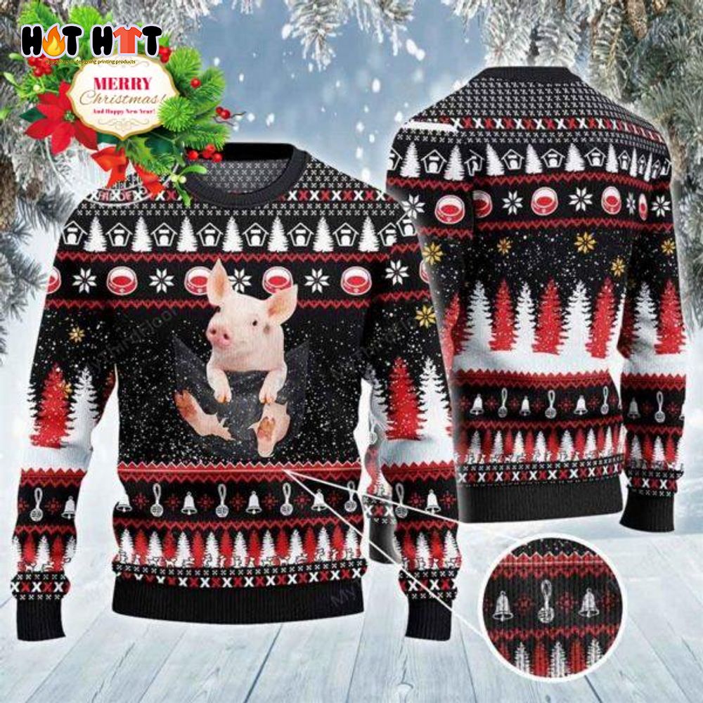 BEST CHOICE Pig Baby In Pocket Ugly Christmas Sweater