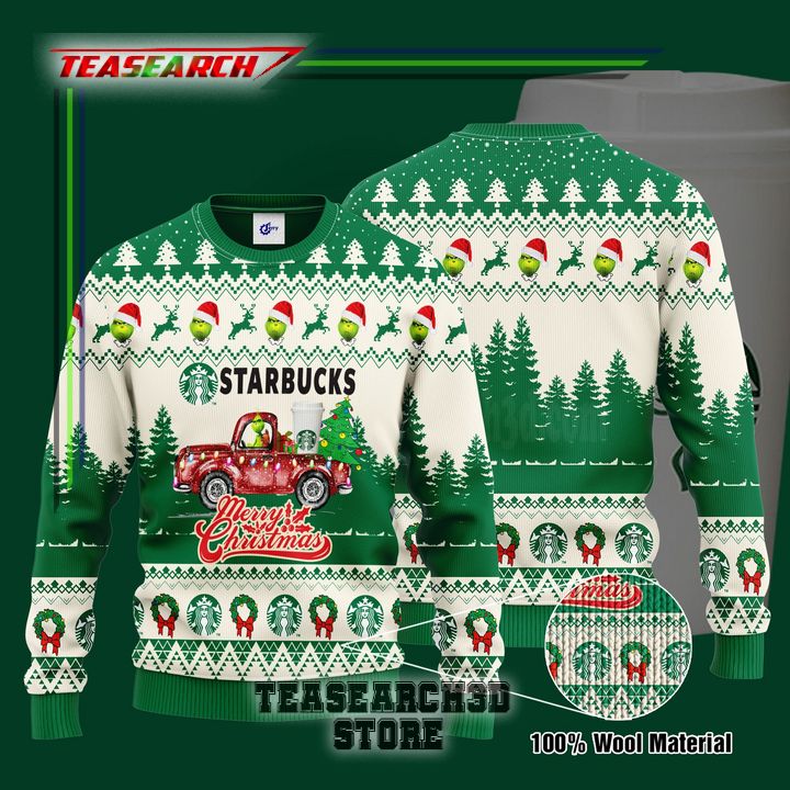 Up to 20% Off Starbucks Grinch Merry Christmas Ugly Christmas Sweater Hoodie Zip Hoodie Bomber Jacket