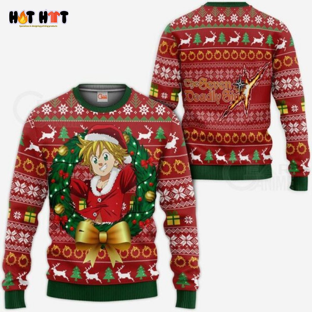 The Seven Deadly Sins Meliodas Christmas Circle Ugly Christmas Sweater