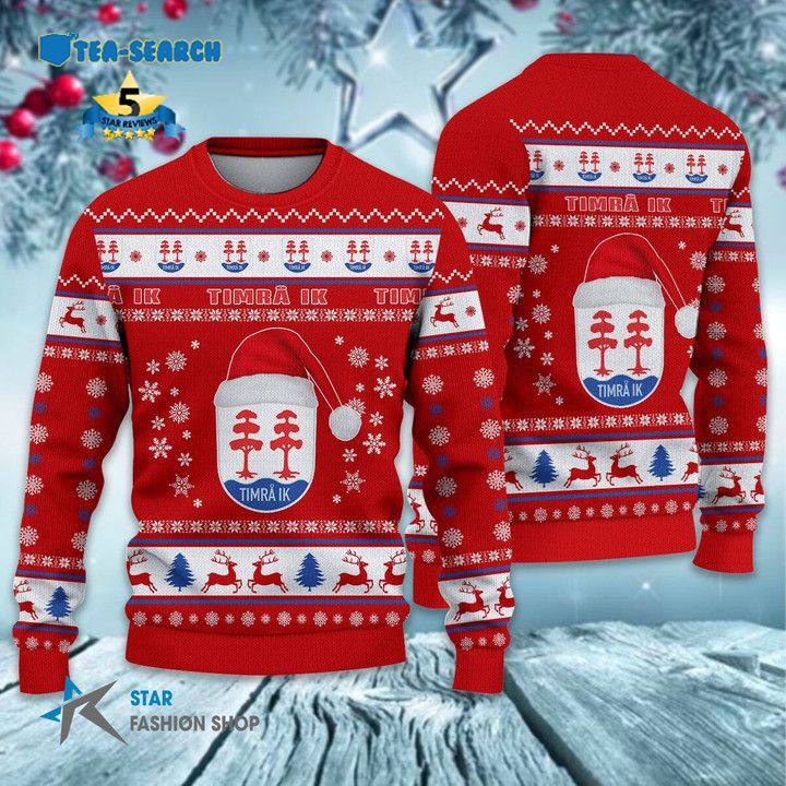 Beautiful Timra IK Santa Hat Ugly Christmas Sweater Jul Tröja