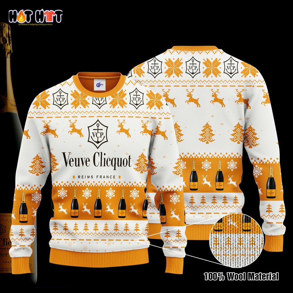 Veuve Clicquot All Over Printed Christmas Sweater Hoodie