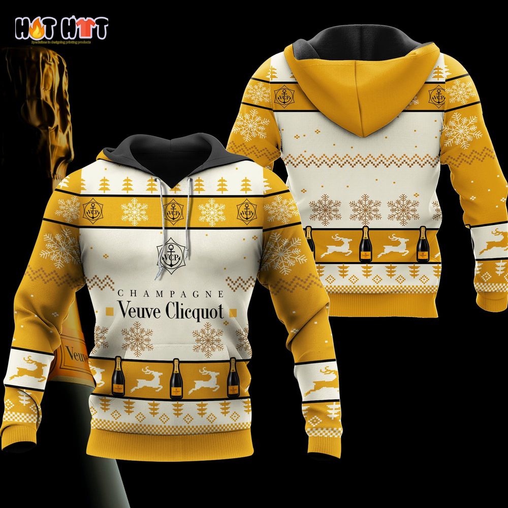 Veuve Clicquot Champagne Ugly Christmas Sweater Hoodie Zip Hoodie Bomber Jacket Style