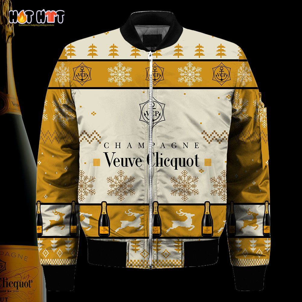 Veuve Clicquot Champagne Ugly Christmas Sweater Hoodie Zip Hoodie Bomber Jacket Style