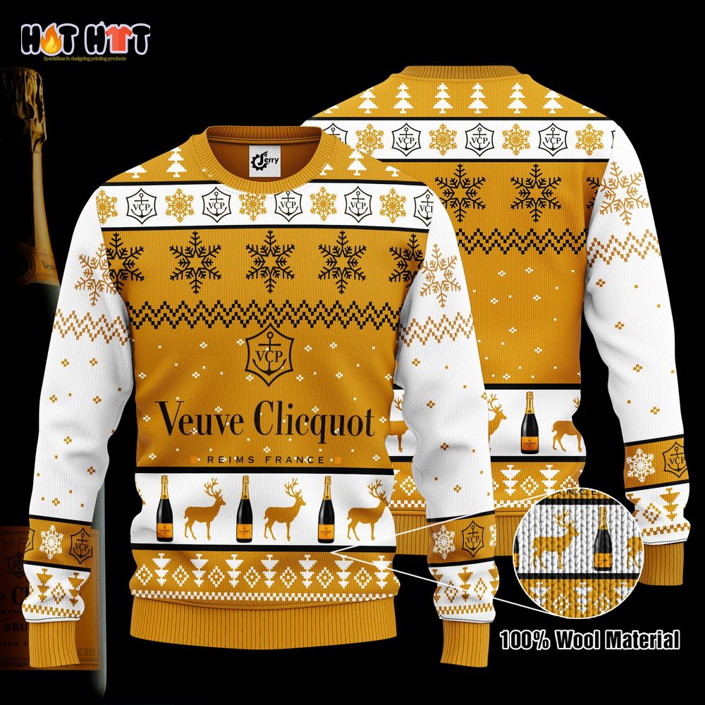 Veuve Clicquot Reims France Ugly Christmas Sweater Hoodie