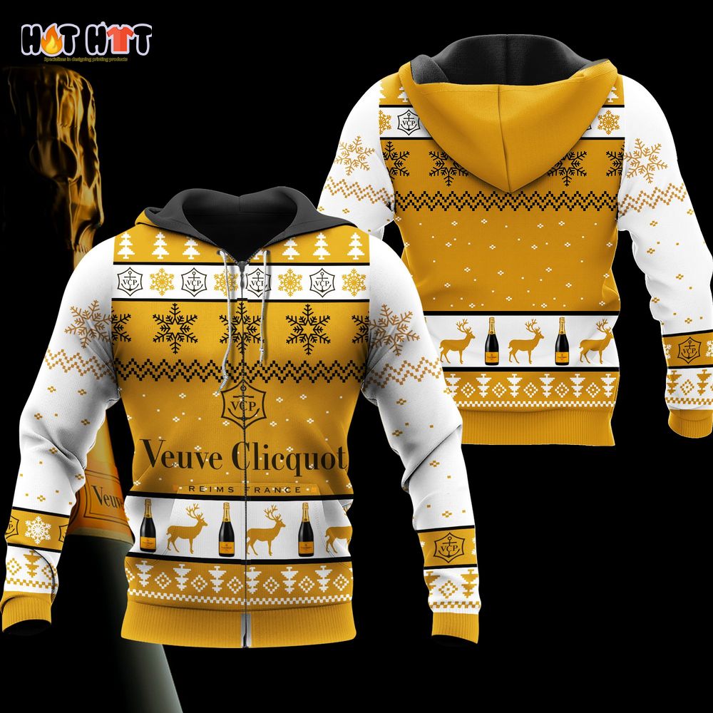Veuve Clicquot Reims France Ugly Christmas Sweater Hoodie