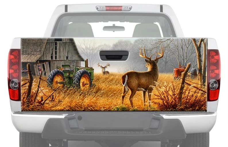 Deer At The Farm Truck Tailgate Vinyl Graphic Decal Sticker Wrap