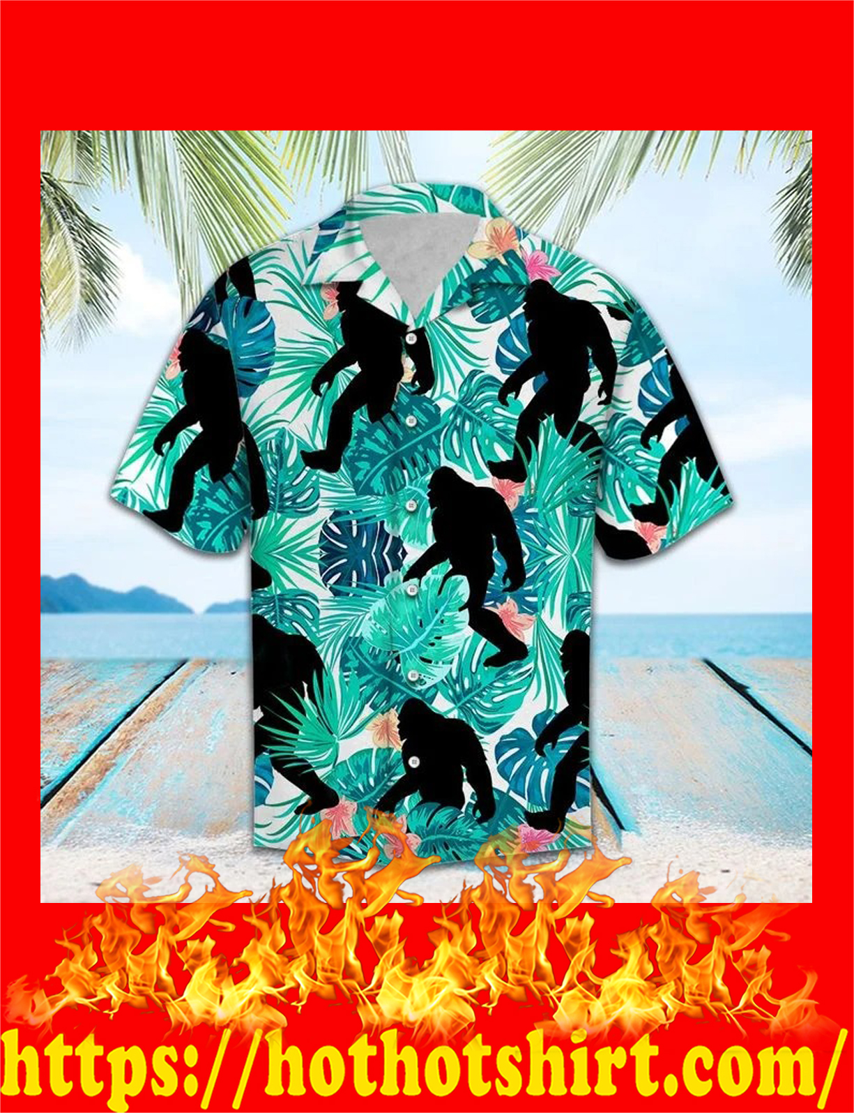 Bigfoot tropical hawaii shirt