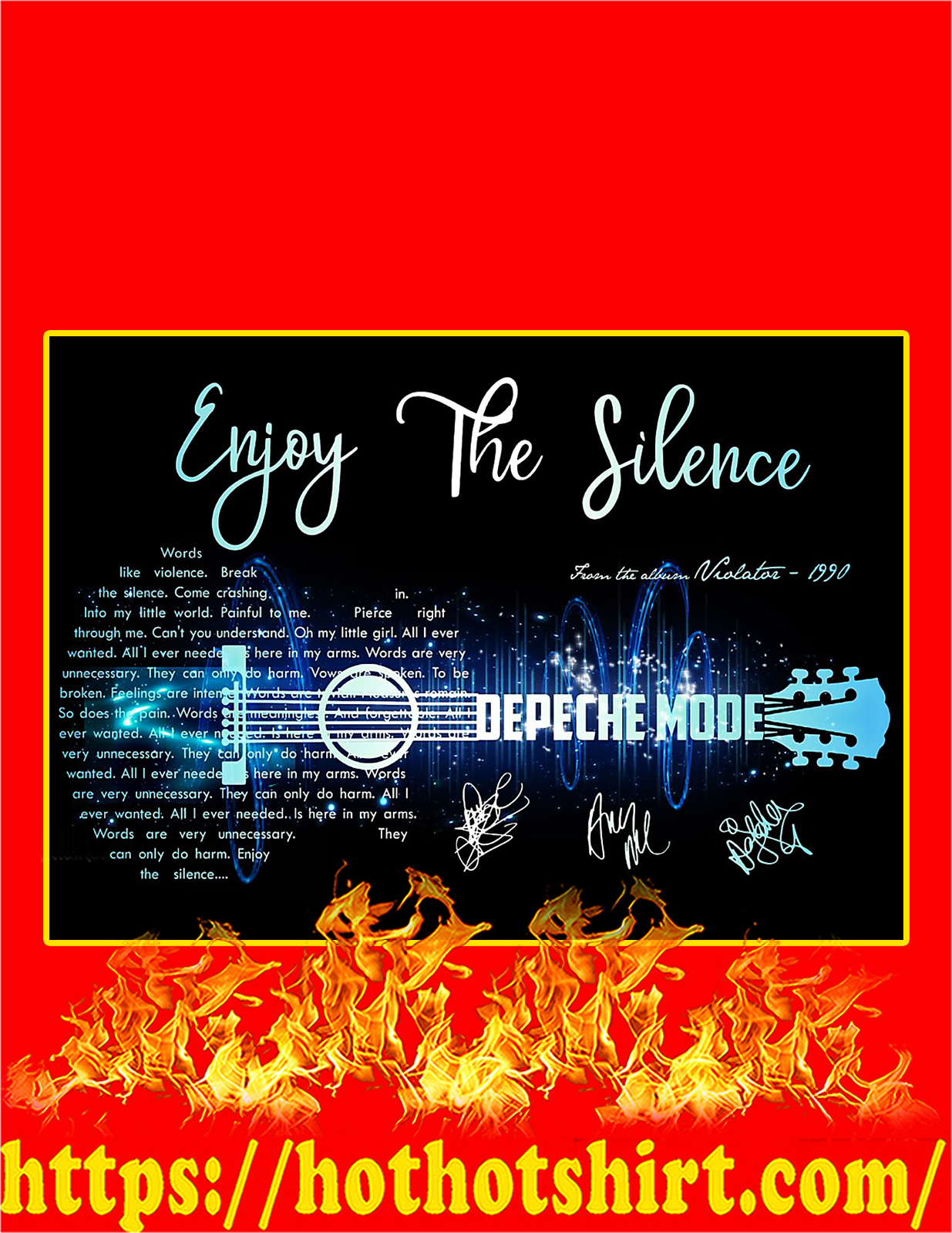 Enjoy The Silence Depeche Mode Signature Guitar Poster