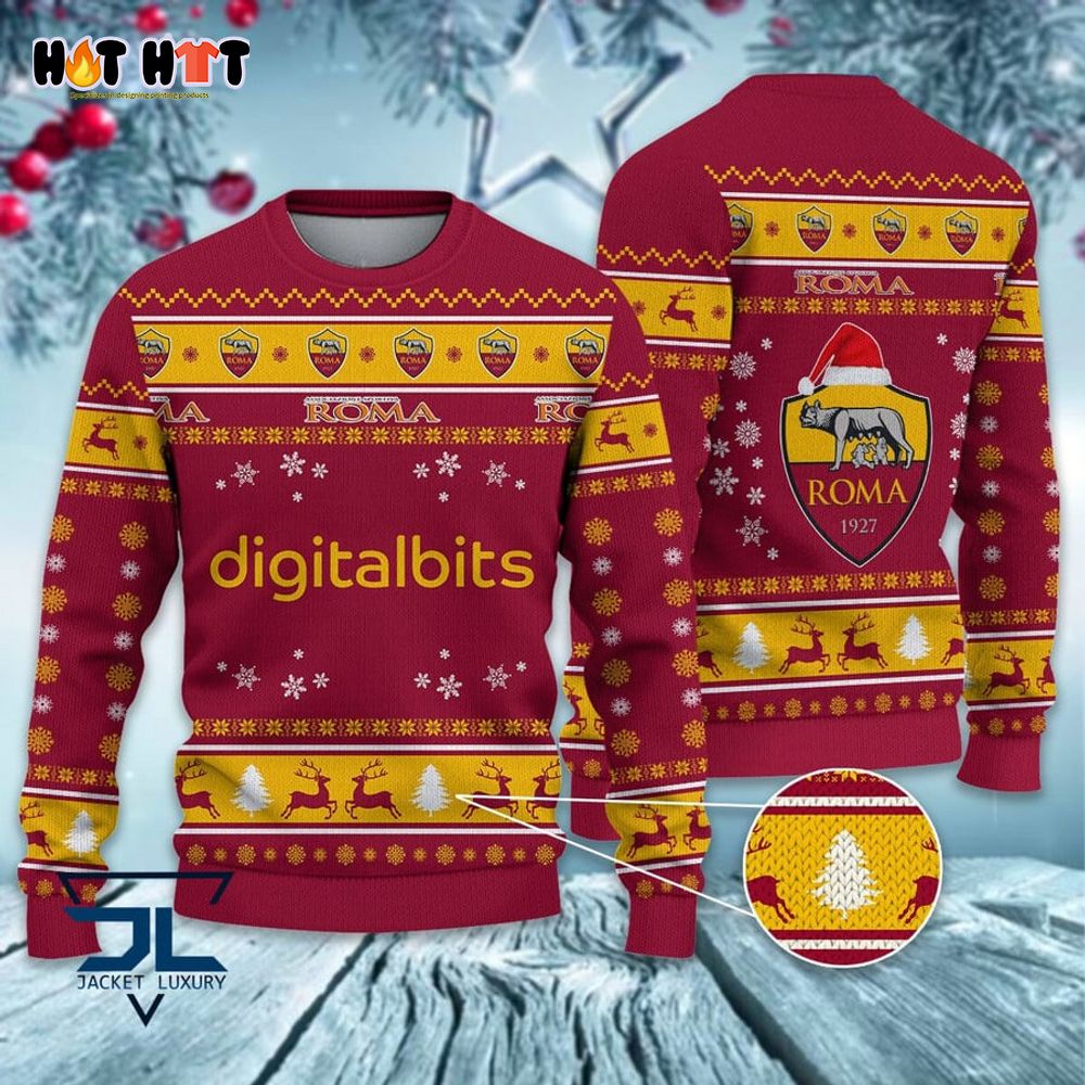 AS Roma Santa Hat Digitalbits Ugly Christmas Sweater