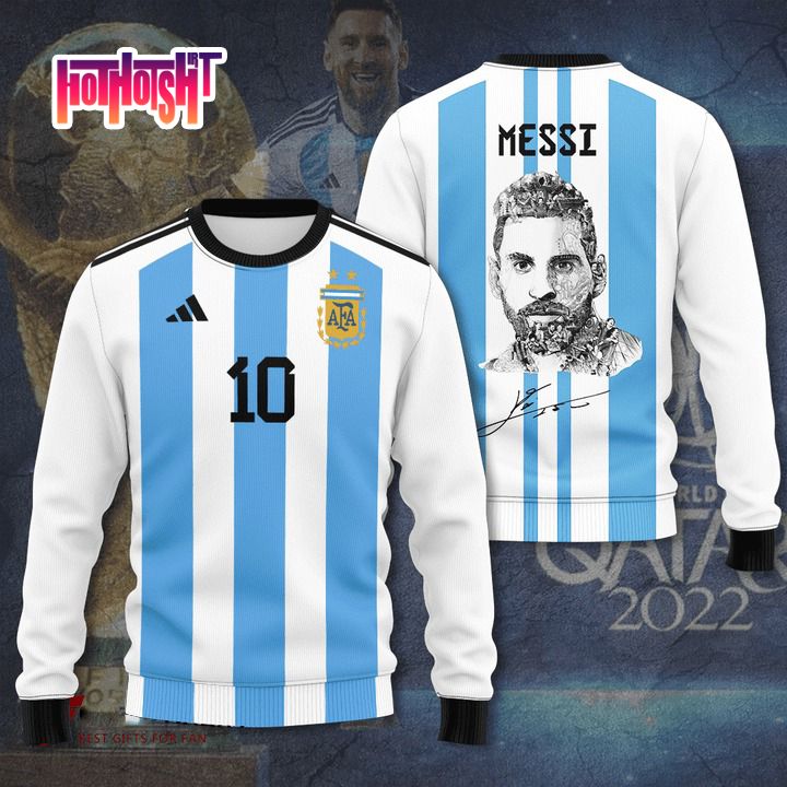 Hot Lionel Messi Home Jersey 2022 Ugly Christmas Sweater