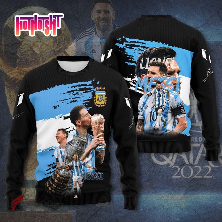 Great Lionel Messi M10 World Cup 2022 Champions Ugly Christmas Sweater
