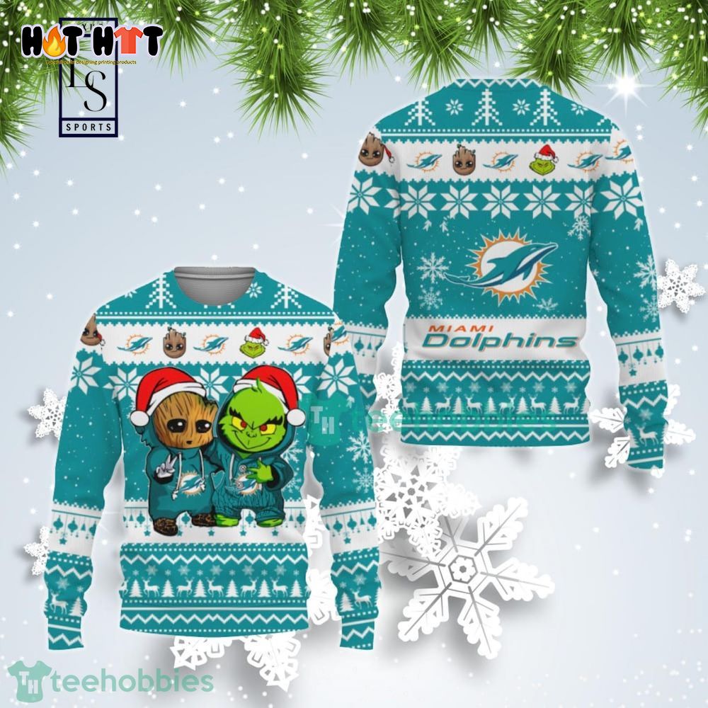 Miami Dolphins Grinch Toilet 3D Ugly Christmas Sweater - USALast