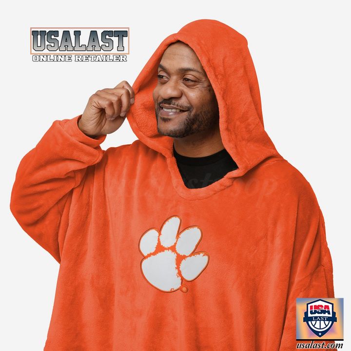 Best Selling NCAA Clemson Tigers Lightweight Sherpa Hoodie Blanket