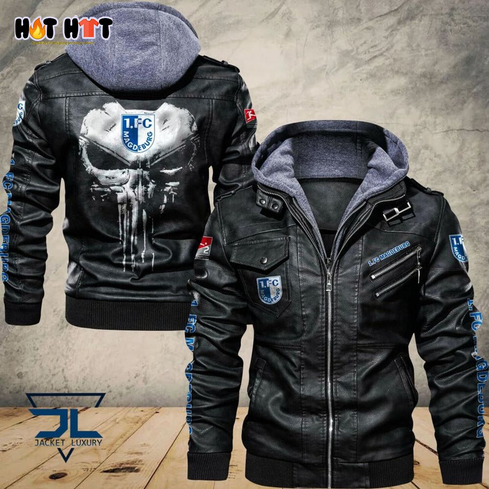 1. FC Magdeburg Skull Leather Jacket