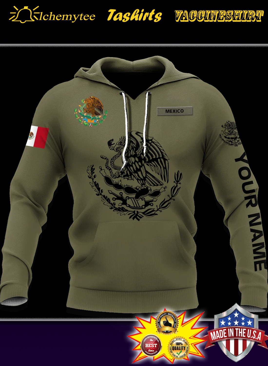 Personalized custom name Mexican 3d all over printed hoodie