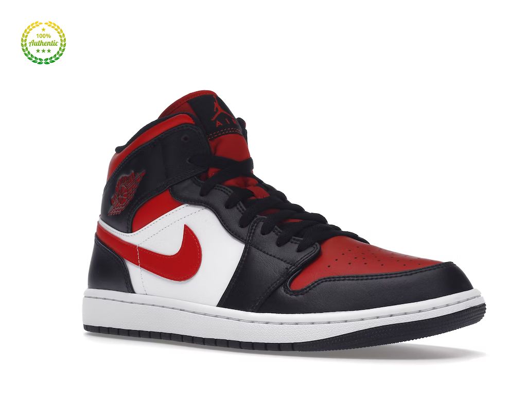 Authentic Shoes – Air Jordan 1 Mid White Black Red 2022