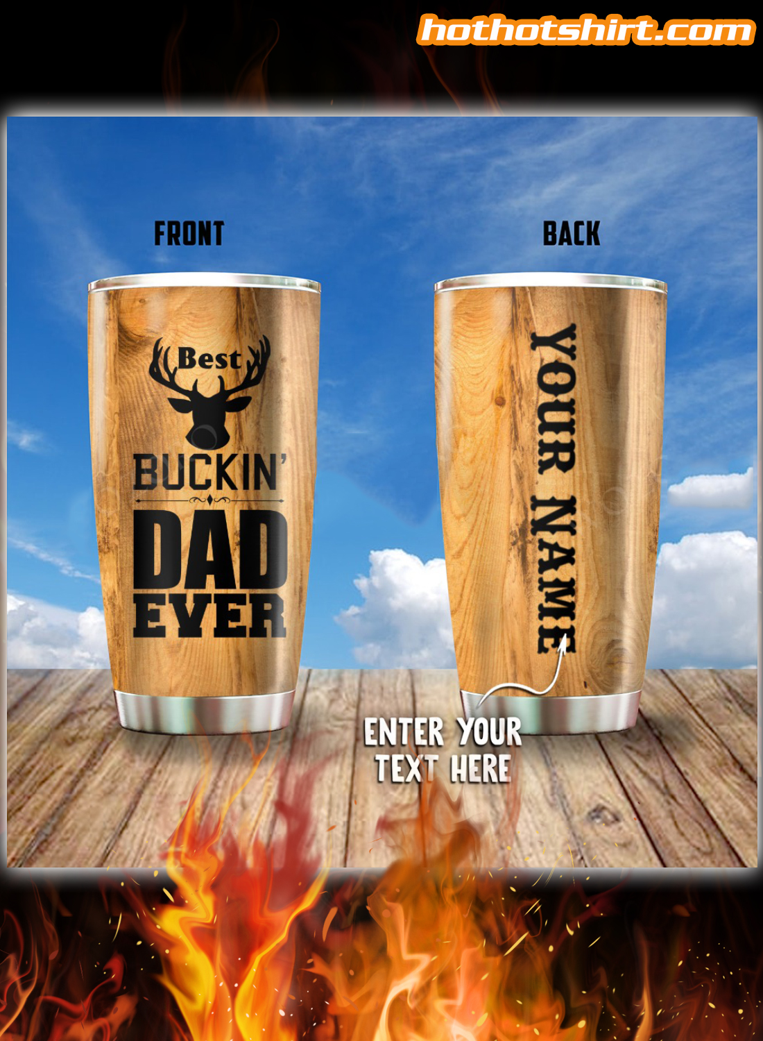 Personalized Best Buckin’ Dad Ever Tumbler