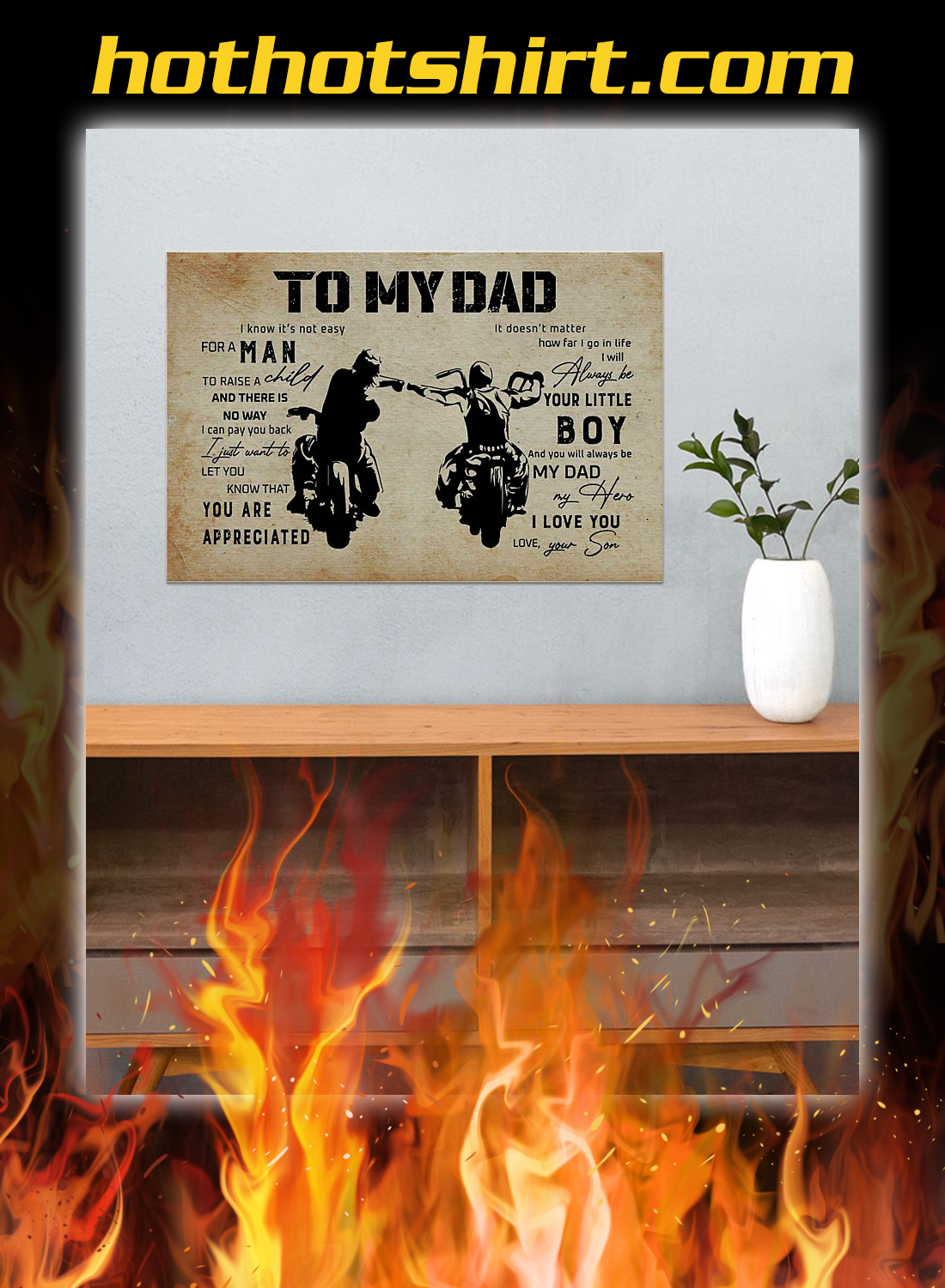 To my dad son biker poster