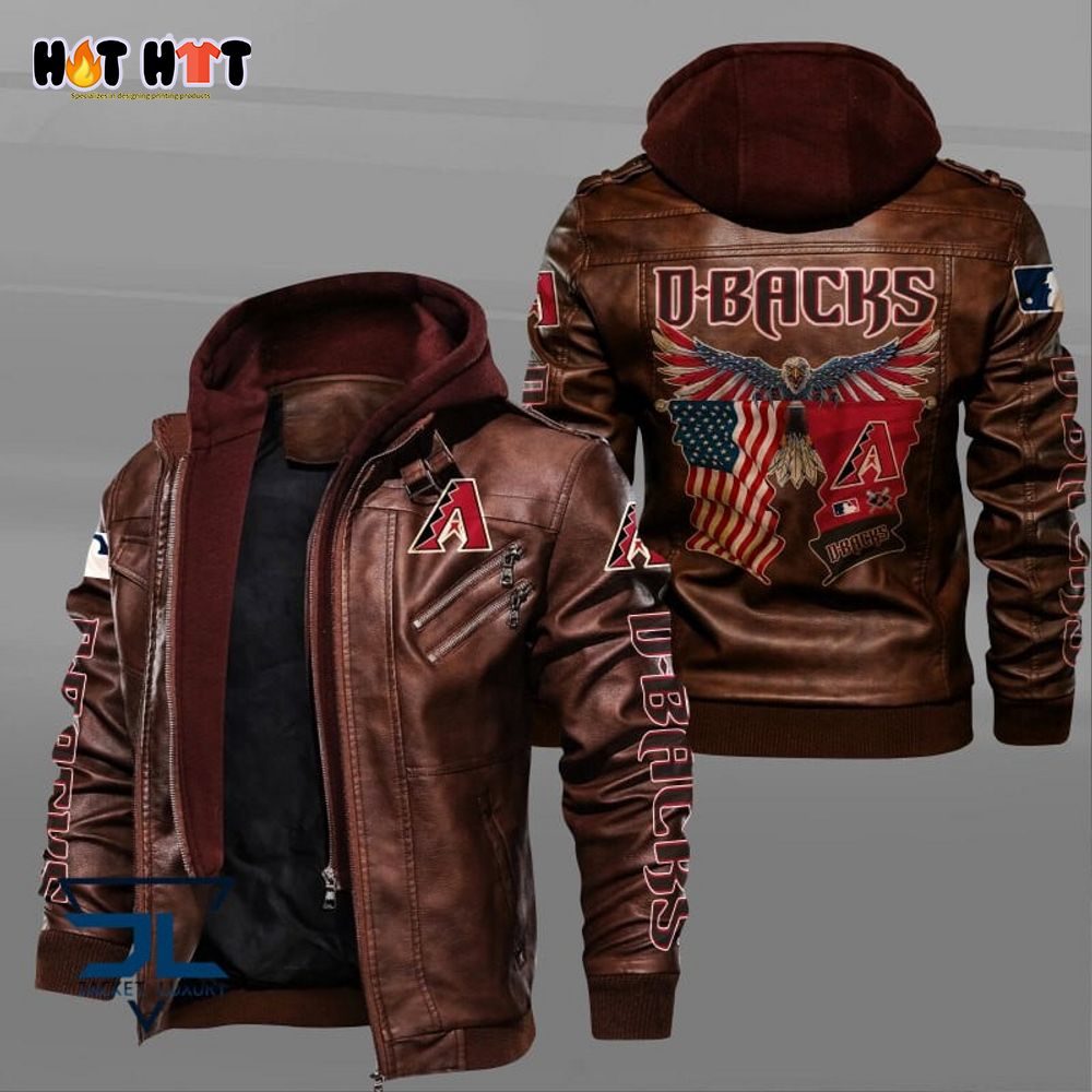 Arizona Diamondbacks Eagle US Flag Leather Jacket